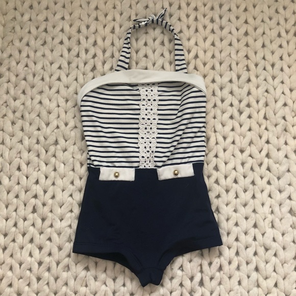 Janie and Jack Other - Janie & Jack Nautical Striped Halter Swimsuit